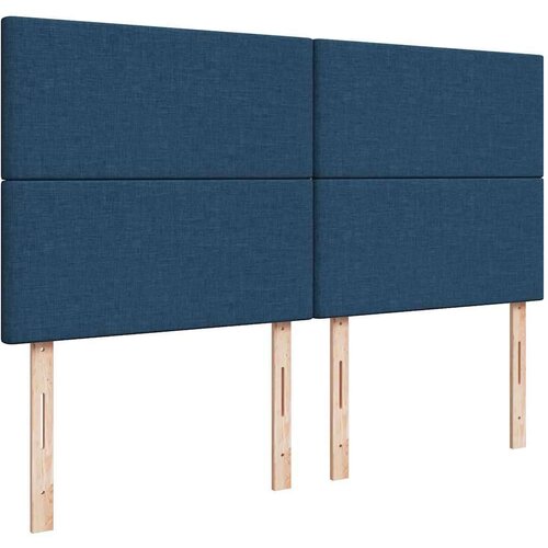VidaXL Otomanski krevet s madracem i LED plavi 180x200cm od tkanine Slike