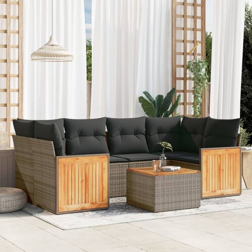 VidaXL 7-dijelni set vrtnih sofa sivi od poliratana Slike
