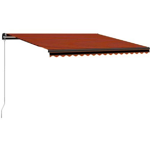  ročno zložljiva tenda 450x300 cm oranžna in rjava
