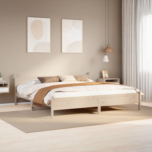 vidaXL Posteljni okvir brez vzmetnice 200x200 cm trdna borovina Cene