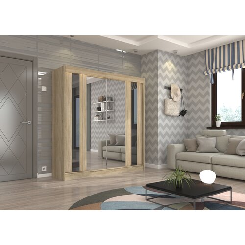 ADRK GARDEROBNI ORMAR KEITA 200 CM (VI�E BOJA)-Sonoma hrast/crni Cijene