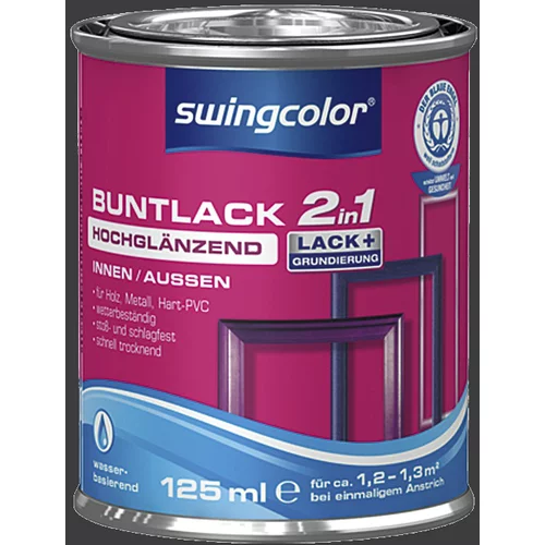 SWINGCOLOR Visokosijoči barvani lak 2 v 1 (barva: črna, 125 ml)