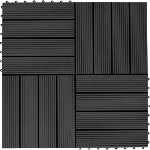 vidaXL Talne plošče 22 kosov 30x30 cm 2 m² WPC črne, (21143903)
