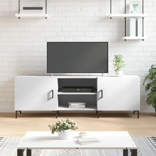 TV ormarić bijeli 150 x 30 x 50 cm od konstruiranog drva Slike