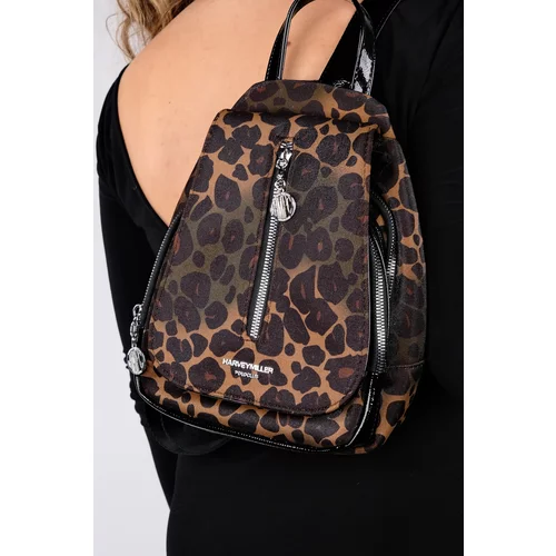 LuviShoes Tense Black Brown Patterned Women's Backpack