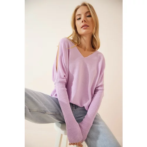 Happiness İstanbul Sweater - Purple - Oversize
