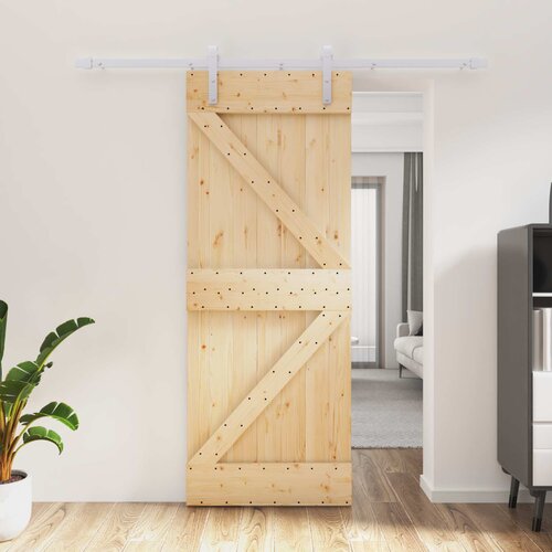  Klizna vrata Prirodna i bijela 80 x 210 cm Masivna borovina Cene