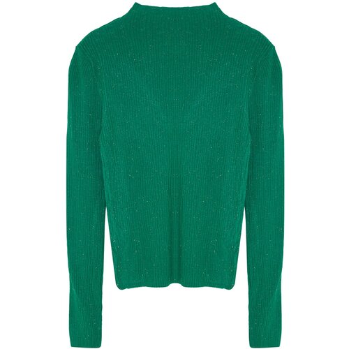 Trendyol green premium yarn stand collar knitwear sweater Slike