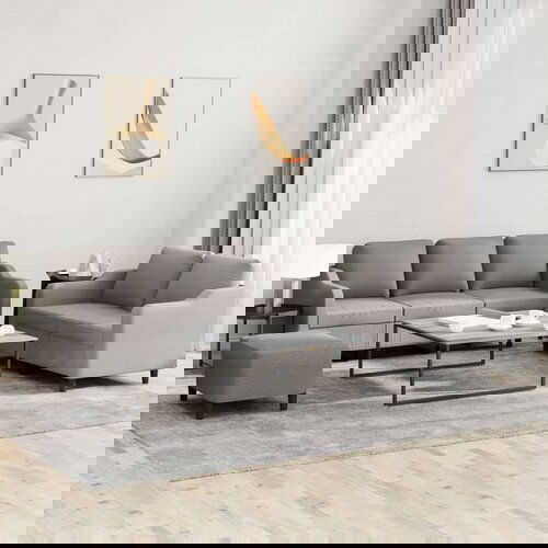 vidaXL Sedežna garnitura z blazinami 3-delna taupe blago Cene