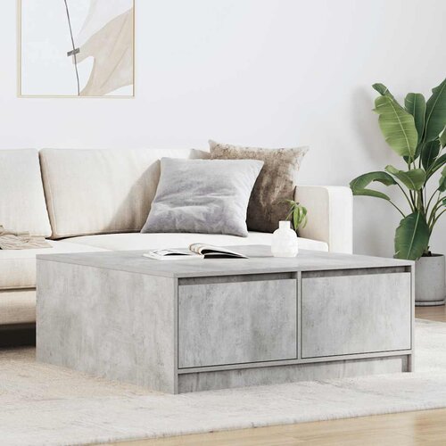 VidaXL Kavna mizica s predali betonsko siva 100x100x40 cm Slike