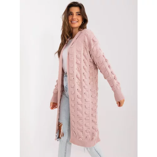 Fashion Hunters Light pink cardigan with wool