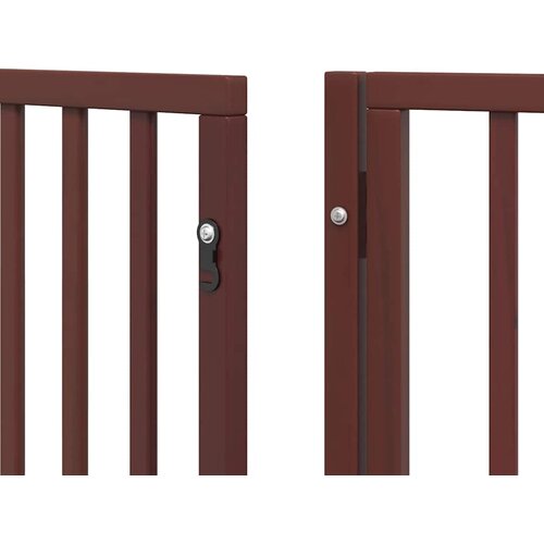  Vrata za pse s vrata&amp;scaron;cima 10 panela sklopiva 800 cm drvo topole Smeđa 80 x 90 x 2 cm Slike