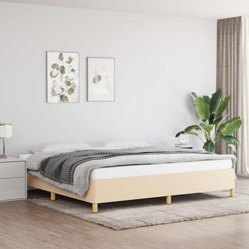  Okvir za krevet bez madraca krem 200x200 cm od tkanine Cijene