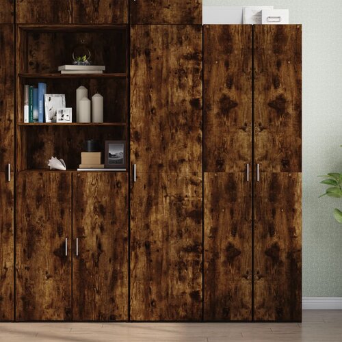 VidaXL Visoka omara dimljeni hrast 45x42,5x185 cm inženirski les Slike