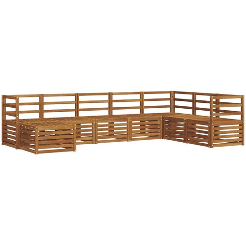  Set vanjskih sofa 8 kom. Prirodna Smeđa 304 x 185,5 x 73 cm Slike