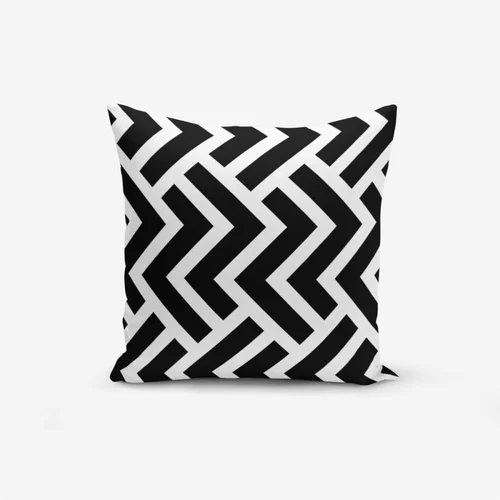 Minimalist Cushion Covers crno-bijela jastučnica s primjesom pamuka Black White Geometric Duro, 45 x 45 cm