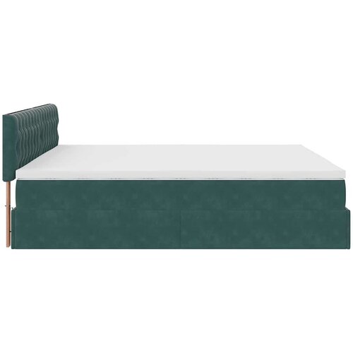 vidaXL Otomanski posteljni okvir z vzmetnico temno zelena 180x200cm Cene