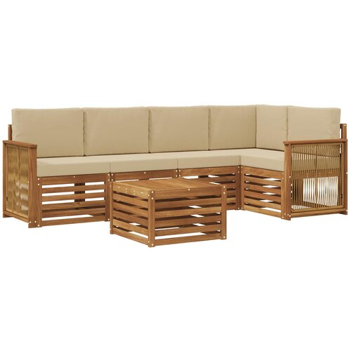 vidaXL Kotna sedežna garnitura z blazino 5 pcs Naravna, (5000283360) Cene