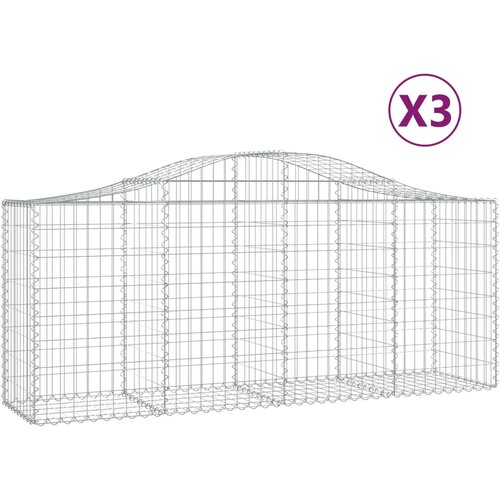  Lučne gabionske ko&amp;scaron;are 3 kom 200x50x80/100 cm pocinčano željezo Slike