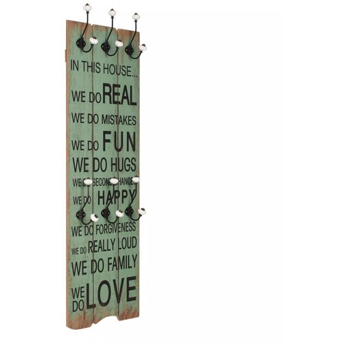 VidaXL Stenski obe&amp;scaron;alnik s 6 kljukicami 120x40 cm HAPPY LOVE Slike