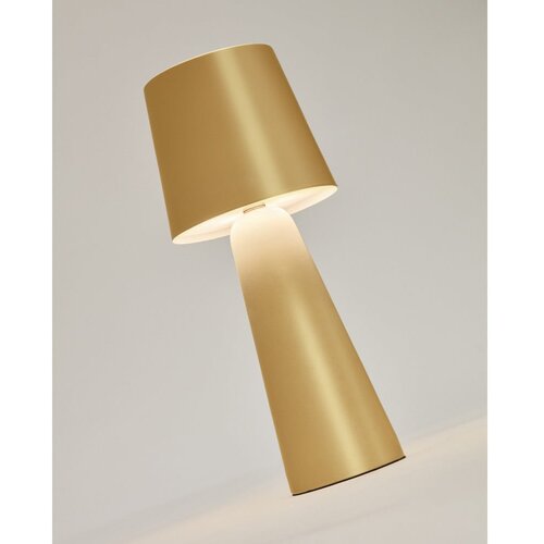 Kave Home LED zatemnitvena namizna svetilka v zlati barvi s kovinskim senčilom (vi&amp;scaron;ina 25 cm) Arenys &amp;ndash; Slike