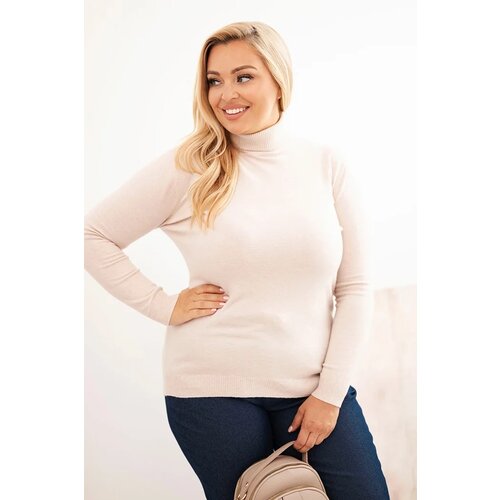 Kesi Włoski Plus Size women's sweater in classic cut viscose beige Cijene