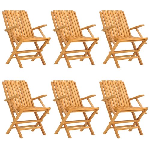 vidaXL Zložljivi vrtni stoli 6 kosa 61x67x90 cm trdna tikovina, (20658754) Cene