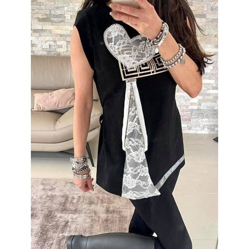 By o la la Black blouse with print zipper lace Cijene