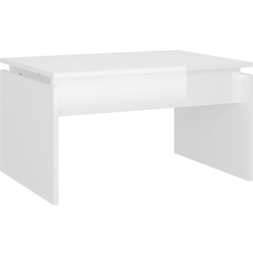 Maison Chic Klubska mizica - kavna mizica - Nizka mizica visok sijaj bela 68x50x38 cm iverna plo&amp;scaron;ča, (21752220) Slike