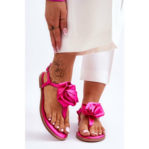 Kesi Women's flip-flops with Rose Fuchsie Carisma fabric Slike