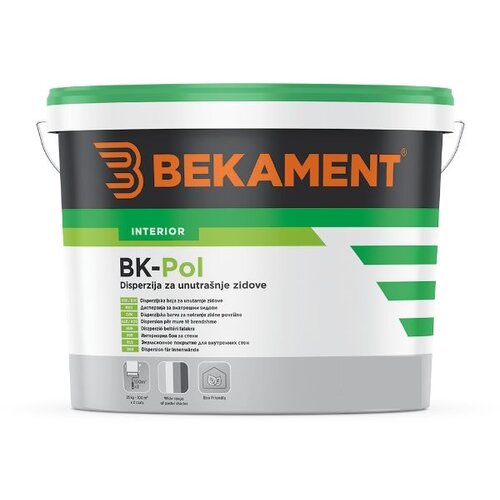 Bekament Unutarnja disperzijska boja BK-Pol (Bijela, 15 kg) Slike