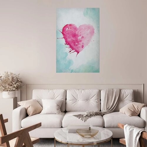  Plakat - Watercolor Heart 60x90 Bez okvira Slike