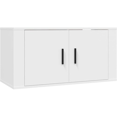 Maison Chic Stenska TV omarica - TV stojalo - Televizijska omarica bela 80x34,5x40 cm, (21701191) Slike
