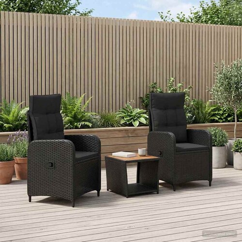  Set lounge namje&scaron;taja za vrt 3 kom. Crna Cijene