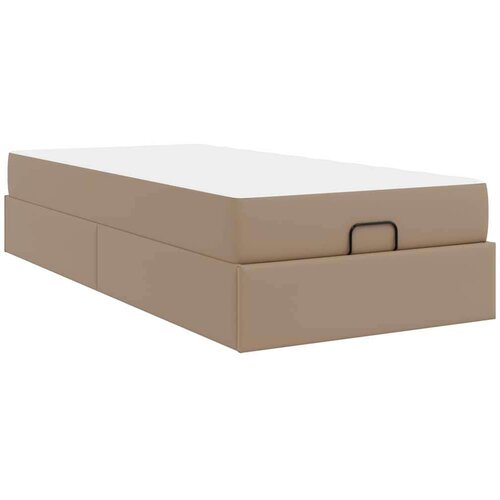  Okvir kreveta s madracem Boja cappuccina 100 x 200 cm Slike