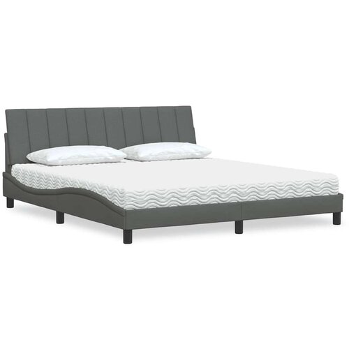 vidaXL Postelja z vzmetnico temno siva 180x200 cm blago Cene