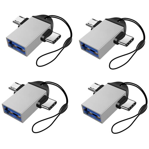 INF 2-v-1 OTG adapter 4-pack — USB-C in Micro USB na USB 3.0 za Android Silver, (5000276741) Cene