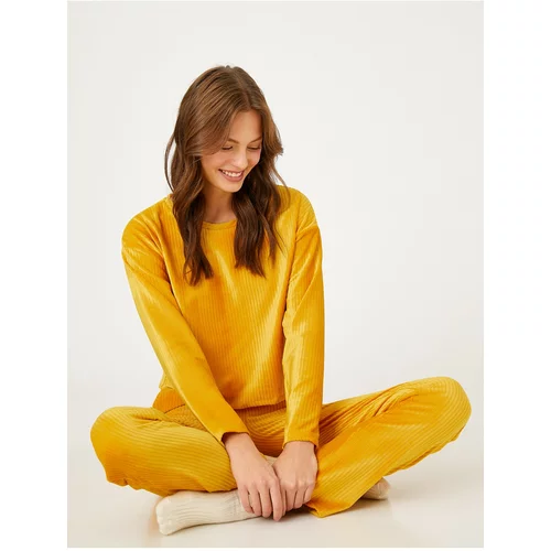 Koton Pajama Top - Yellow - Plain