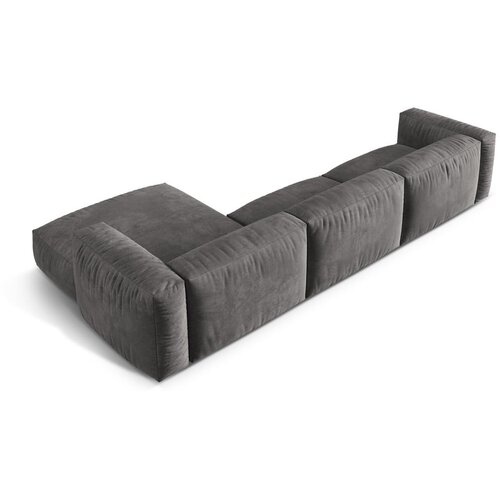 Micadoni Siva kotna sedežna garnitura iz tkanine boucl&amp;eacute; (desni kot) Martina &amp;ndash; Home Slike