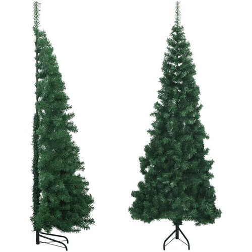 vidaXL Kotna umetna novoletna jelka zelena 210 cm PVC Cene