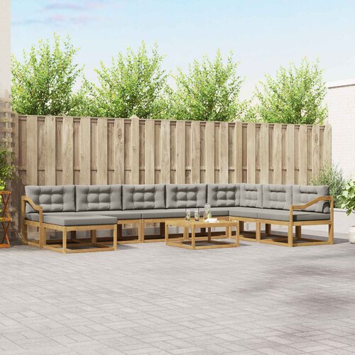  Set vanjskih sofa 9 kom. Bijela i svjetlosiva Cene