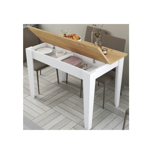 Hanah home Trpezarijski sto Kijev 512 110x75x72cm Bijeli hrast Cene