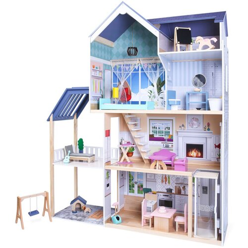 ECO TOYS Ecotoys XXL Kuća za lutke Maya s 28 komada namje&amp;scaron;taja Slike