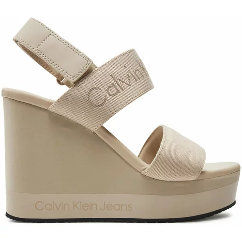 Calvin Klein Jeans Sandali Wedge Sandal Webbing In Mr YW0YW01360 Bež