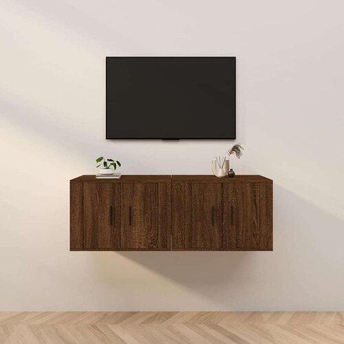  Zidni TV ormarići 2 kom boja smeđeg hrasta 57 x 34 5 x 40 cm Slike