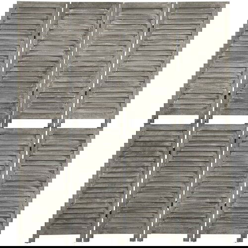 VidaXL Sobna pregrada s 4 panela siva 143 x 166 cm od masivnog drva Slike
