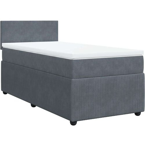VidaXL Box spring krevet s madracem tamnosivi 90x200 cm bar&amp;scaron;unasti Slike