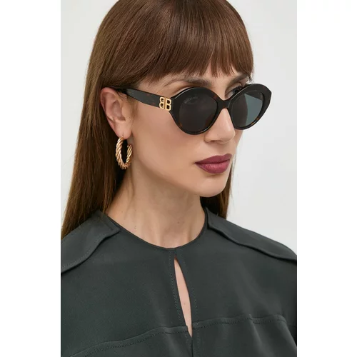 Balenciaga Sončna očala ženski, rjava barva