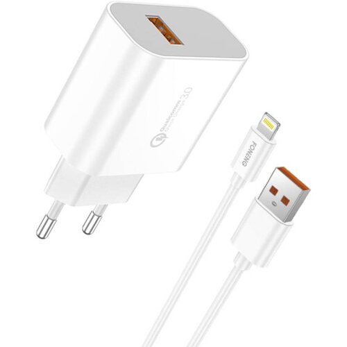 Foneng Hitri polnilec 1x USB QC3.0 EU46 + USB Lightning kabel, (20628137) Cene