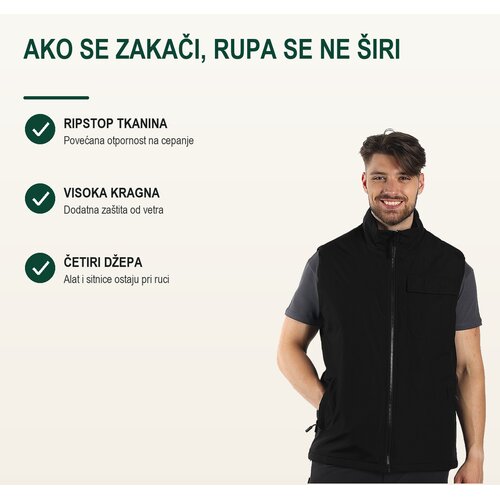 TEKTON PRO Radni prsluk Tanker, Crni Slike